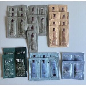 Neuma Verb Redkin 17 Piece Lot Travel Sample Packets Shampoo Conditioner Masque